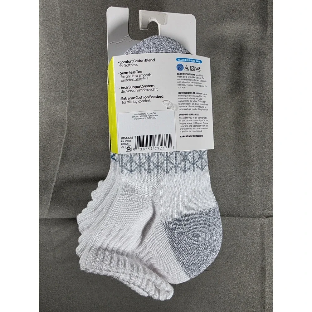 Hanes Boys 5 Pack Ankle Socks Size M Shoe‎ Size 9-2.5 White
